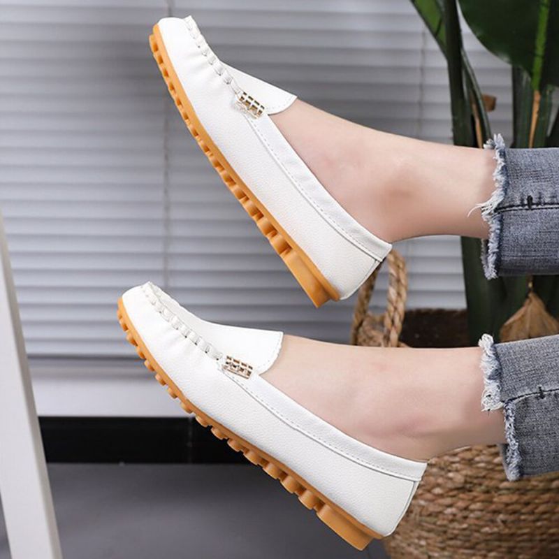 Kobiety Stricing Antypoślizgowa Miękka Podeszwa Casual Slip On Loafers