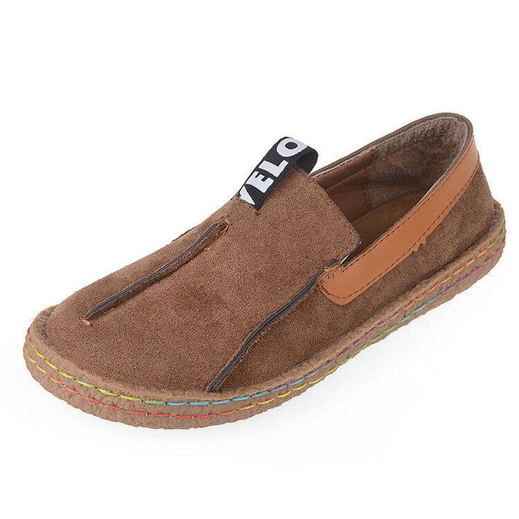 Kobiety Szwy Miękka Podeszwa Okrągłe Toe Slip On Casual Płaskie Mokasyny