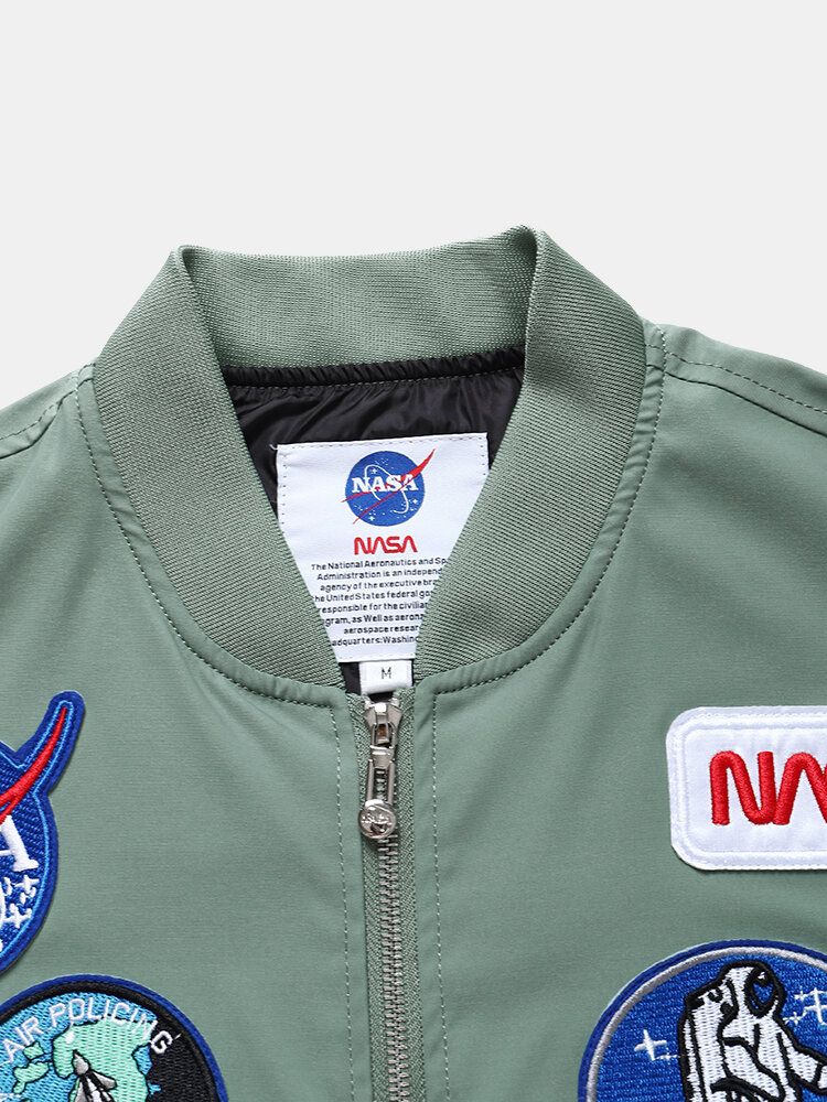 Mężczyźni Astronaut Icon Pattern Nasa Baseball Collar Outdoor Kurtki