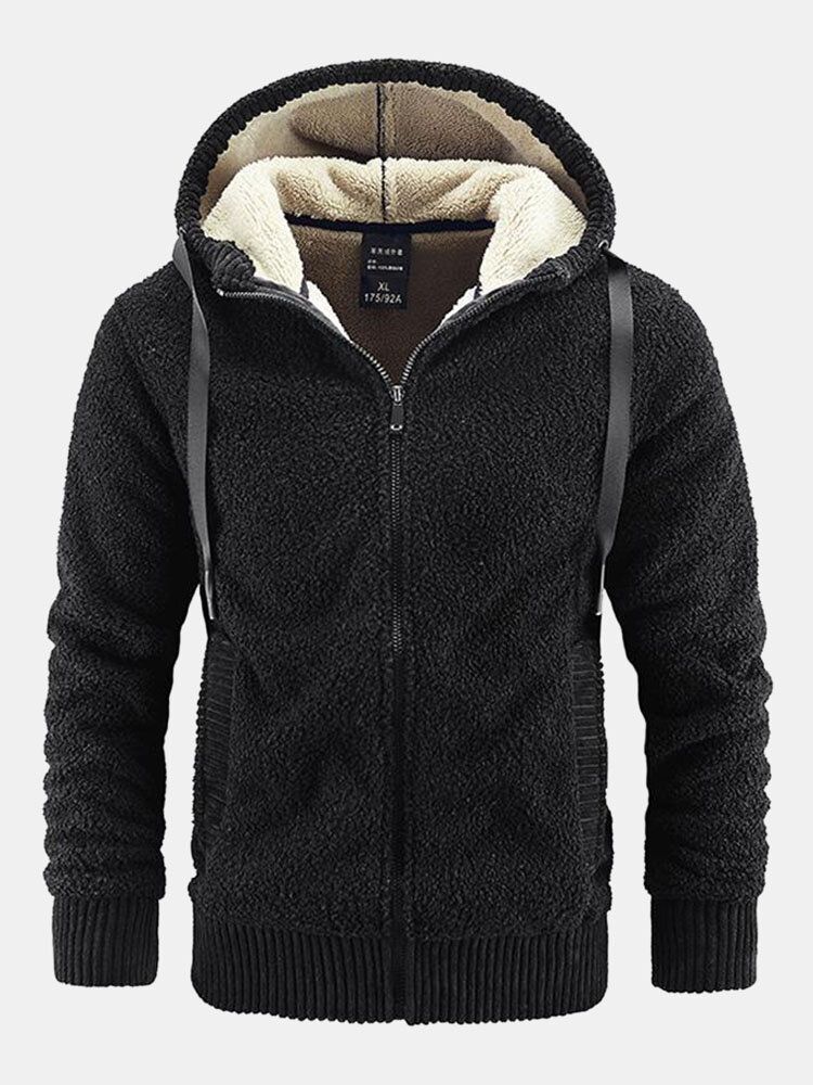 Męskie Kurtki Narciarskie Z Kapturem Cashmere Pure Pocket Elastic Hem Zipper