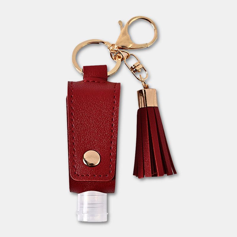 Kobiety Faux Leather Casual Tassel Przenośny Środek Dezynfekujący Brelok Do Torby Z Zawieszką Akcesoria