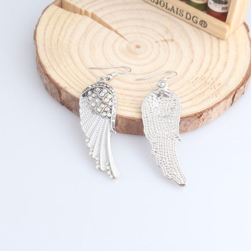 Śliczne Damskie Kolczyki Angel Wings Rhinestone Alloy Dynda Kolczyk Modne Kolczyki Dla Kobiet