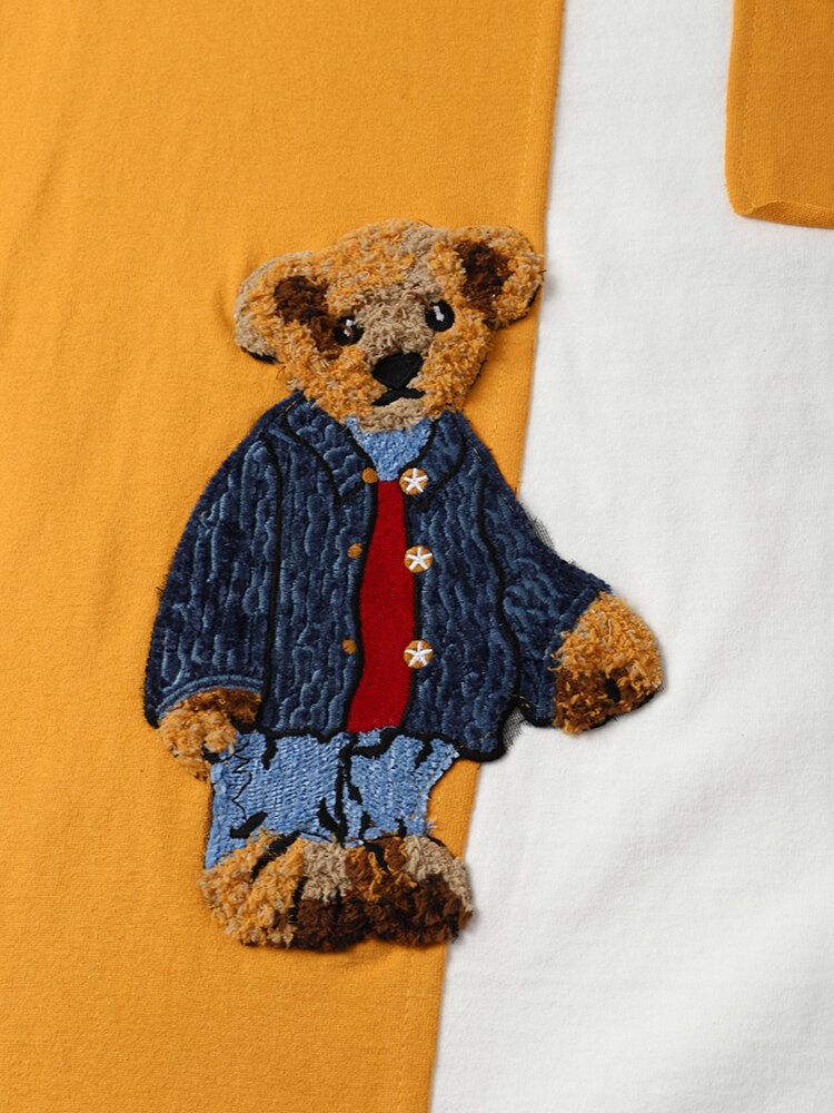 Męska Koszulka Z Nadrukiem Preppy Youngster Patchwork Męska Teddy