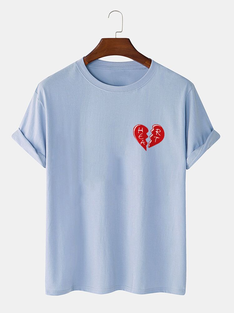 T-shirty Męskie 100% Bawełna Heart Broken Casual