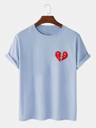 T-shirty Męskie 100% Bawełna Heart Broken Casual