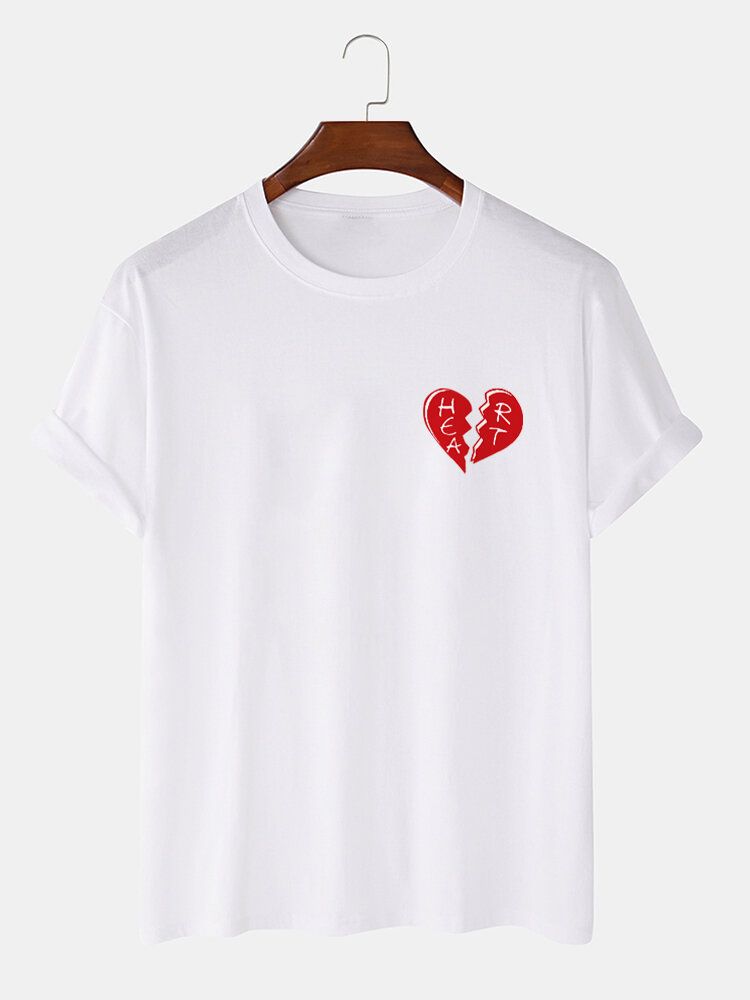 T-shirty Męskie 100% Bawełna Heart Broken Casual