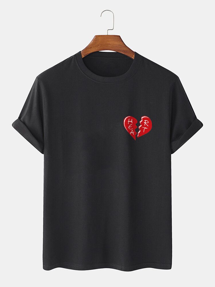 T-shirty Męskie 100% Bawełna Heart Broken Casual