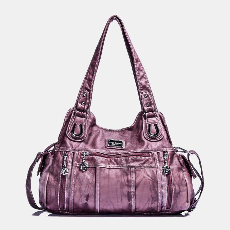 Angel Kiss Damskie Pu Leather Multi-carry Solid Color Crossbody Torby Torba Na Ramię Torebka Na Ramię