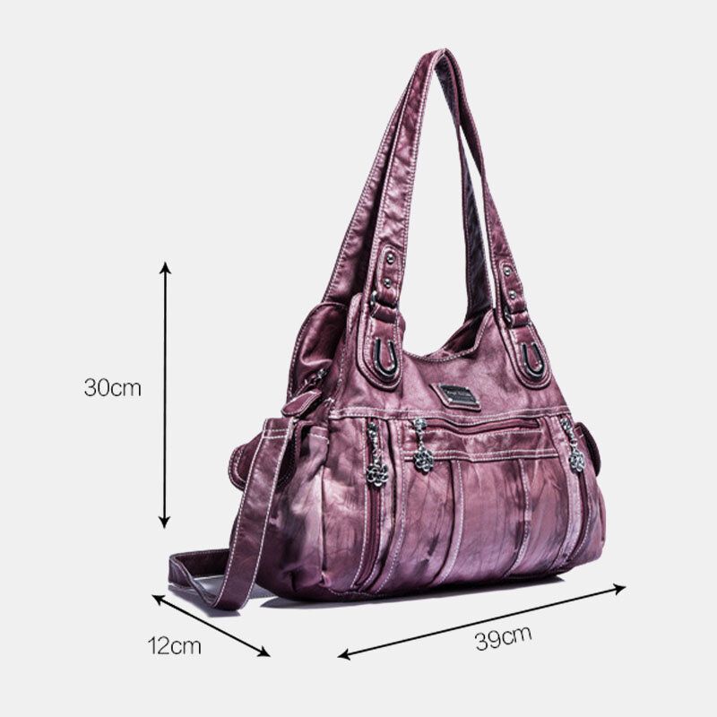 Angel Kiss Damskie Pu Leather Multi-carry Solid Color Crossbody Torby Torba Na Ramię Torebka Na Ramię