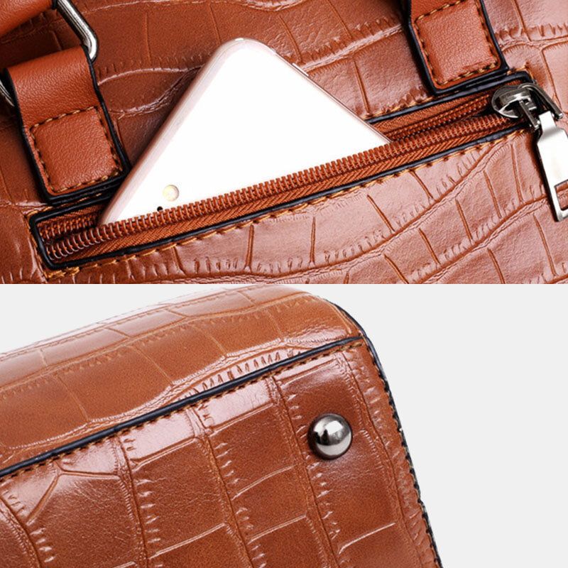 Kobiety 4 Szt Faux Leather Miękki Jednolity Kolor Garnitur Torebka Crossbody Torba Kopertówka Portfel Na Karty