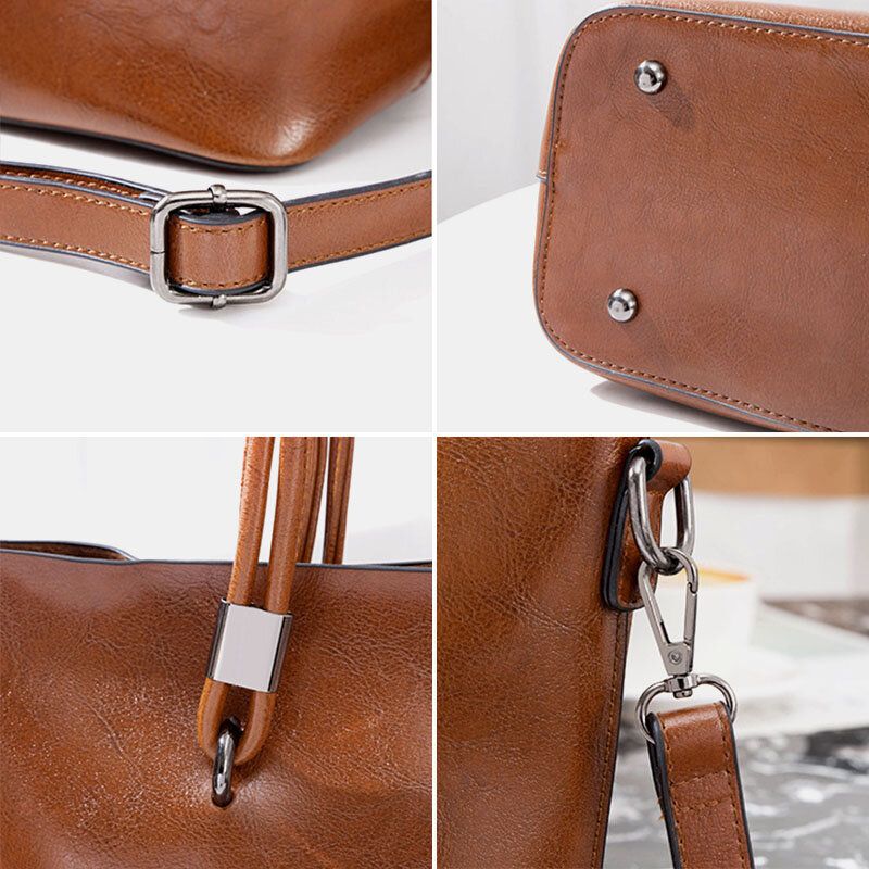 Kobiety Faux Leather Jednolity Kolor Torebki O Dużej Pojemności Crossbody