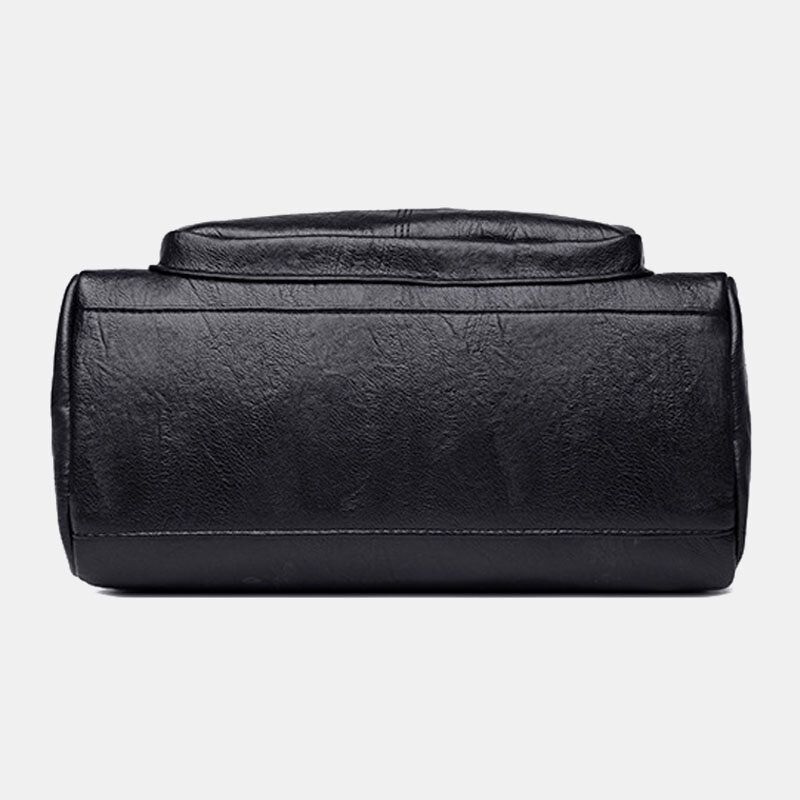 Kobiety Faux Leather Vintage Anti-theft Torba Na Ramię O Dużej Pojemności Torebka Na Ramię