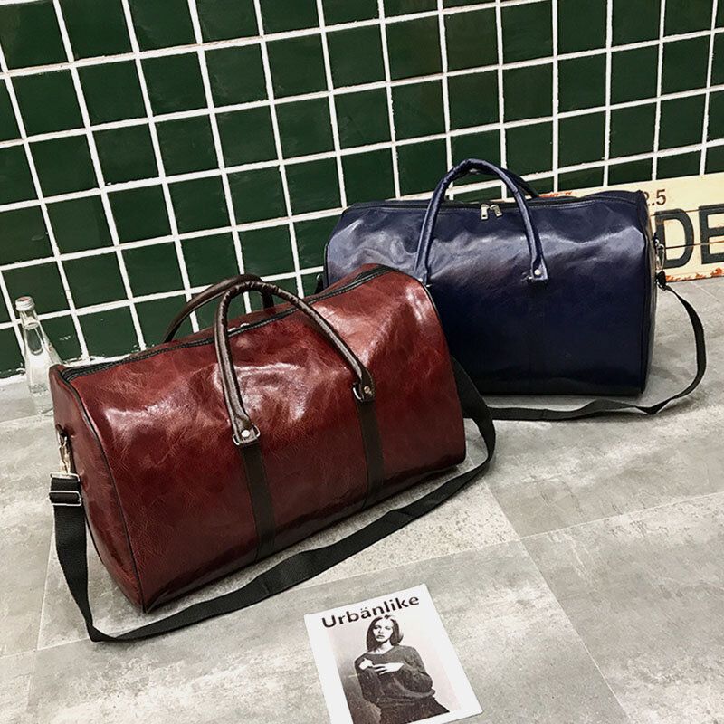 Kobiety Mężczyźni Skórzana Torebka Retro Duża Pojemność Torba Na Bagaż Biznesowy Torba Na Ramię Torba Crossbody