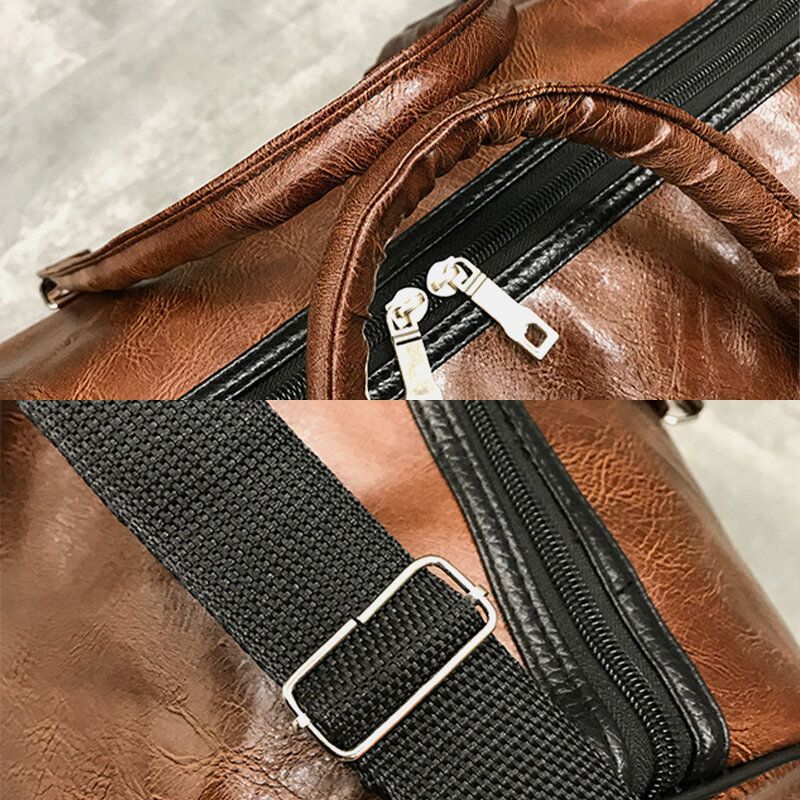 Kobiety Mężczyźni Skórzana Torebka Retro Duża Pojemność Torba Na Bagaż Biznesowy Torba Na Ramię Torba Crossbody