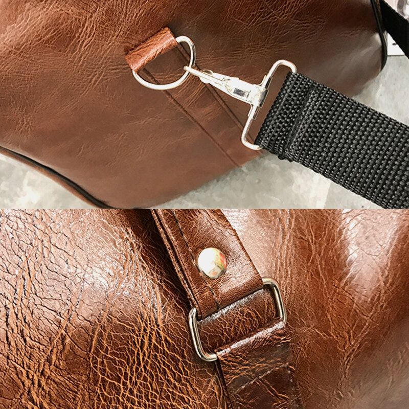 Kobiety Mężczyźni Skórzana Torebka Retro Duża Pojemność Torba Na Bagaż Biznesowy Torba Na Ramię Torba Crossbody