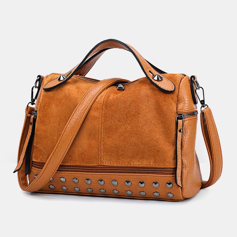 Kobiety Nit Vintage Pu Skórzana Wielofunkcyjna Torba Crossbody Torba Na Ramię Torebka