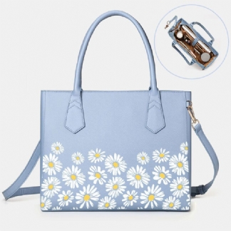 Kobiety Pu Leather Daisy Wielofunkcyjna Wielofunkcyjna 13.3 Cal Laptop Klucz Torebka Torba Na Ramię