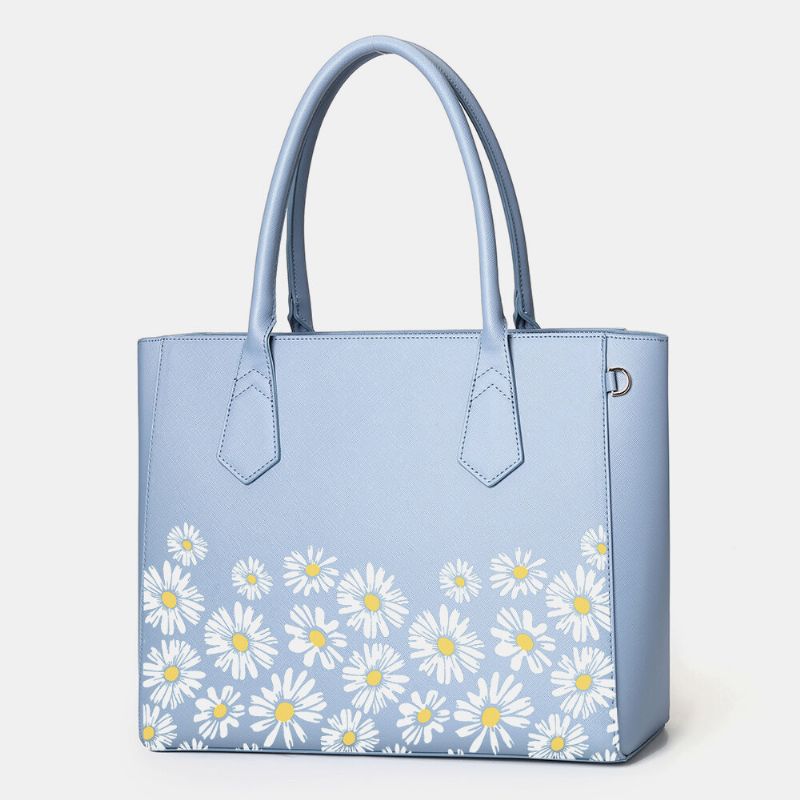 Kobiety Pu Leather Daisy Wielofunkcyjna Wielofunkcyjna 13.3 Cal Laptop Klucz Torebka Torba Na Ramię