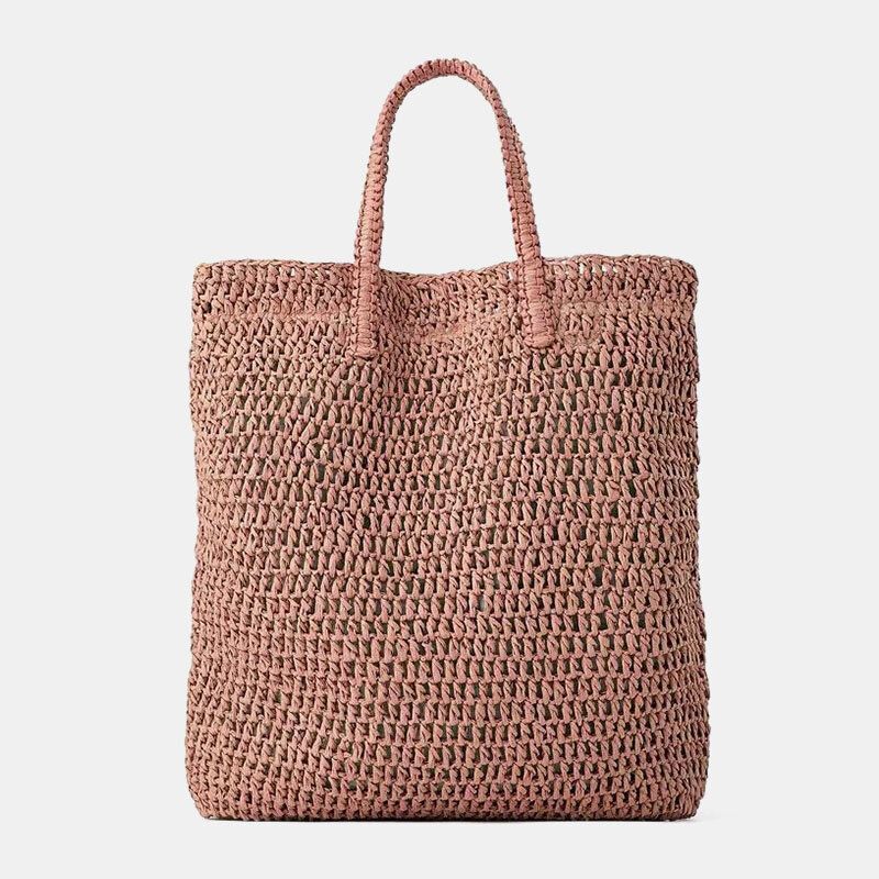 Kobiety Travel Summer Beach Torebka Ze Słomy O Dużej Pojemności Tote Bag