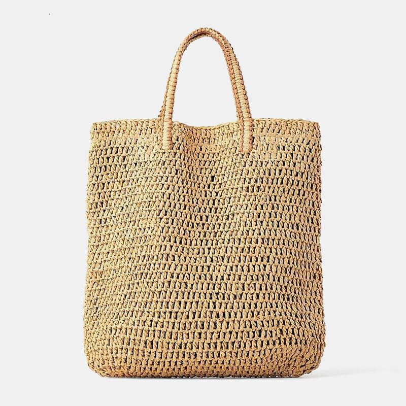 Kobiety Travel Summer Beach Torebka Ze Słomy O Dużej Pojemności Tote Bag