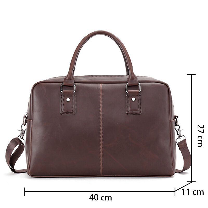 Męska Torebka Ze Sztucznej Skóry Vintage Business Wielofunkcyjna Torebka O Dużej Pojemności Teczki Torba Crossbody