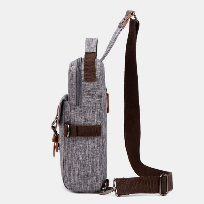 Mężczyźni Duża Pojemność Wodoodporna Antykradzieżowa Outdoor Casual Crossbody Torby Torba Na Klatkę Piersiową Torba Na Ramię