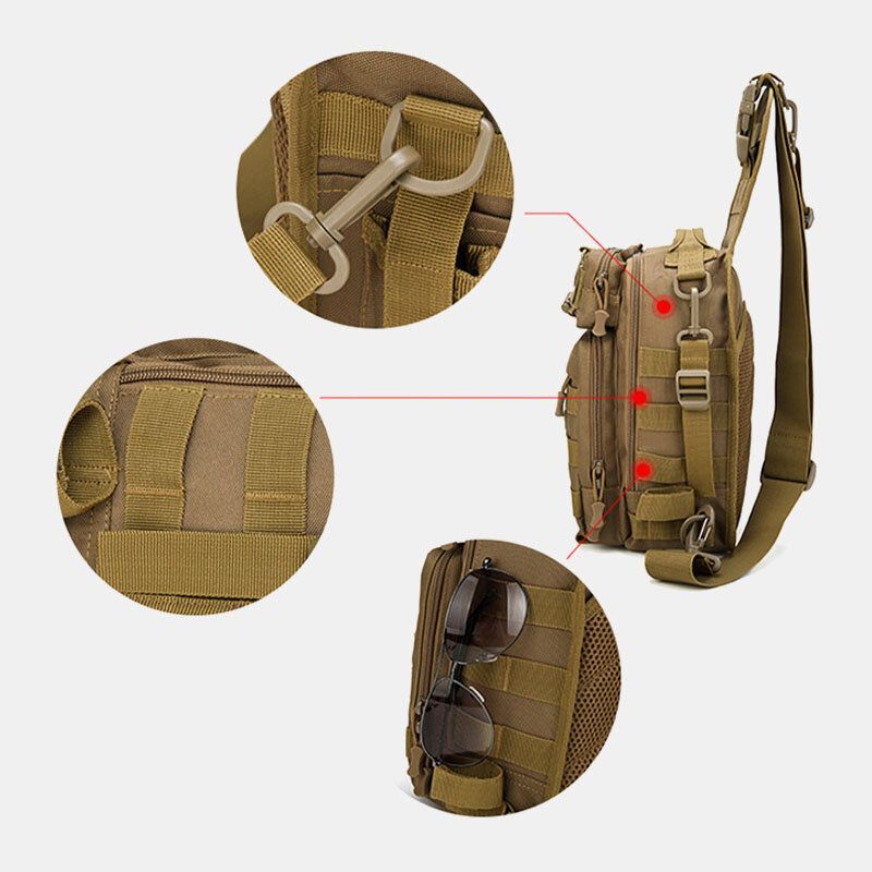 Mężczyźni Nylon Kamuflaż Wielofunkcyjny Duża Pojemność Outdoor Fishing Torby Crossbody Torba Na Klatkę Piersiową Torba Taktyczna