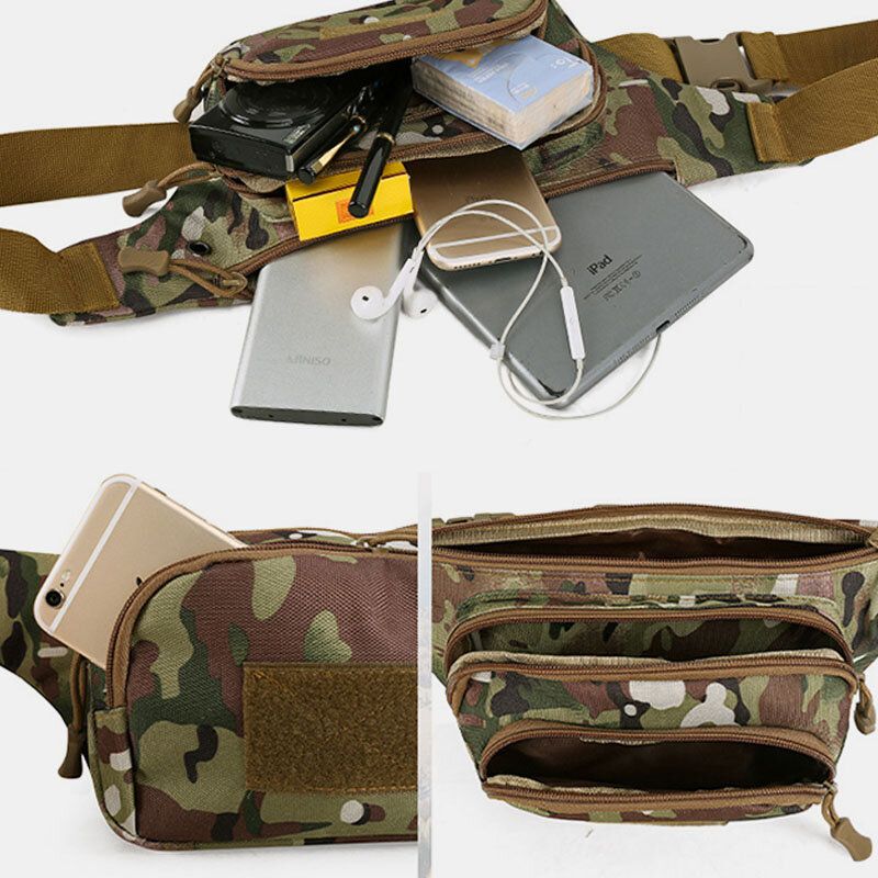 Mężczyźni Nylon Multi-carry Multi-pocket Outdoor Tactical Camouflage Riding Waist Torby Torba Na Ramię Torba Na Klatkę Piersiową