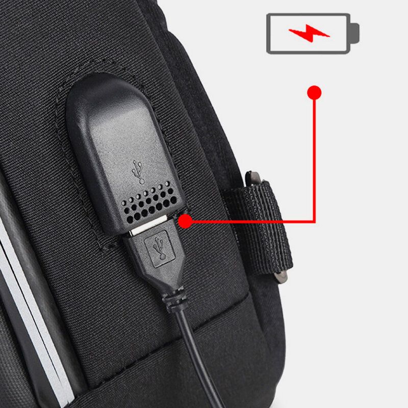 Mężczyźni O Dużej Pojemności Ładowanie Usb Wielowarstwowa Wodoodporna Torba Crossbody Torba Na Klatkę Piersiową Torba Na Ramię