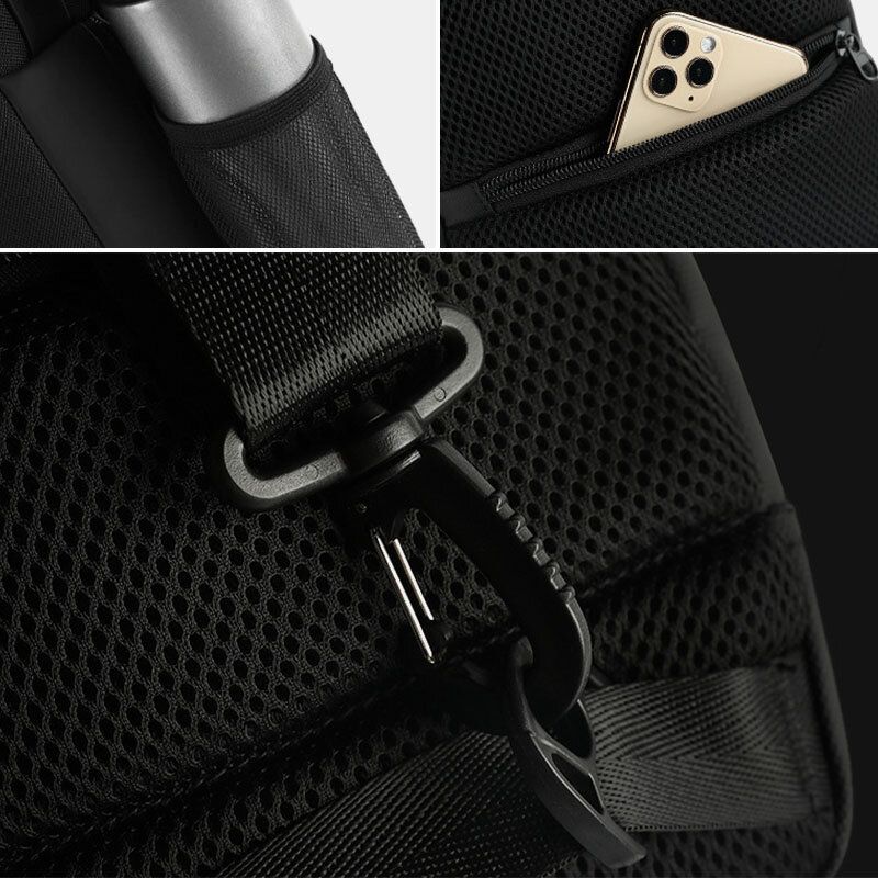 Mężczyźni Oxford Anti-theft Code Lock Design Wodoodporna Torba Na Klatkę Piersiową O Dużej Pojemności Usb Ładowanie Wielofunkcyjna Torba Crossbody Torba Na Ramię