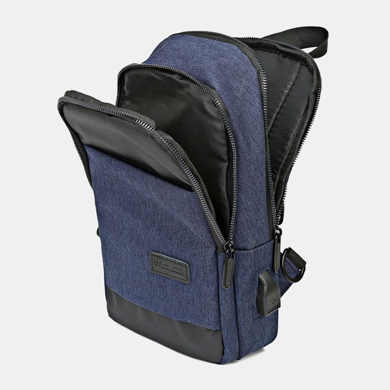 Mężczyźni Oxford Wodoodporna Torba Na Klatkę Piersiową Usb O Dużej Pojemności Messenger Torba Crossbody