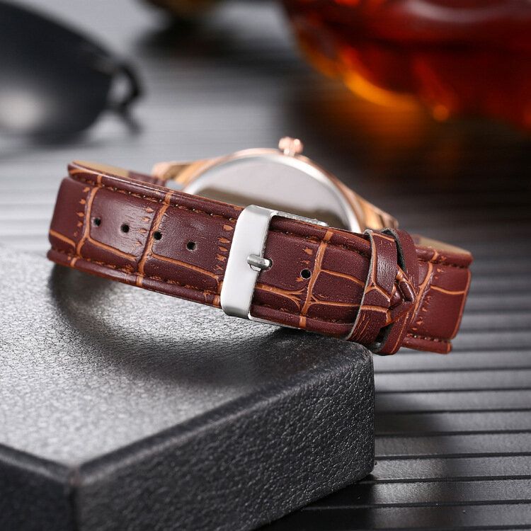 4 Kolory Ze Stali Nierdzewnej Mężczyźni Business Casual Pin Buckle Okrągłe Zegarki Kwarcowe