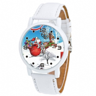 Cartoon Santa Claus I Snowfield Pattern Śliczny Dziecięcy Zegarek Modny Dziecięcy Zegarek Kwarcowy