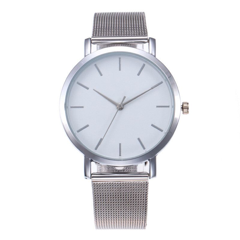 Casual Business Damskie Watch Pełna Koperta Ze Stopu Mesh Band Bez Numeru Zegarka Kwarcowego