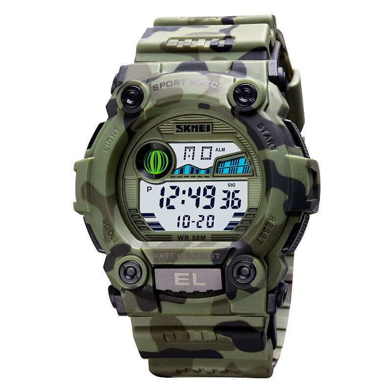 Chronograf Sportowy Zegarek Męski Luminous Display Wodoodporny Zegarek Cyfrowy Led