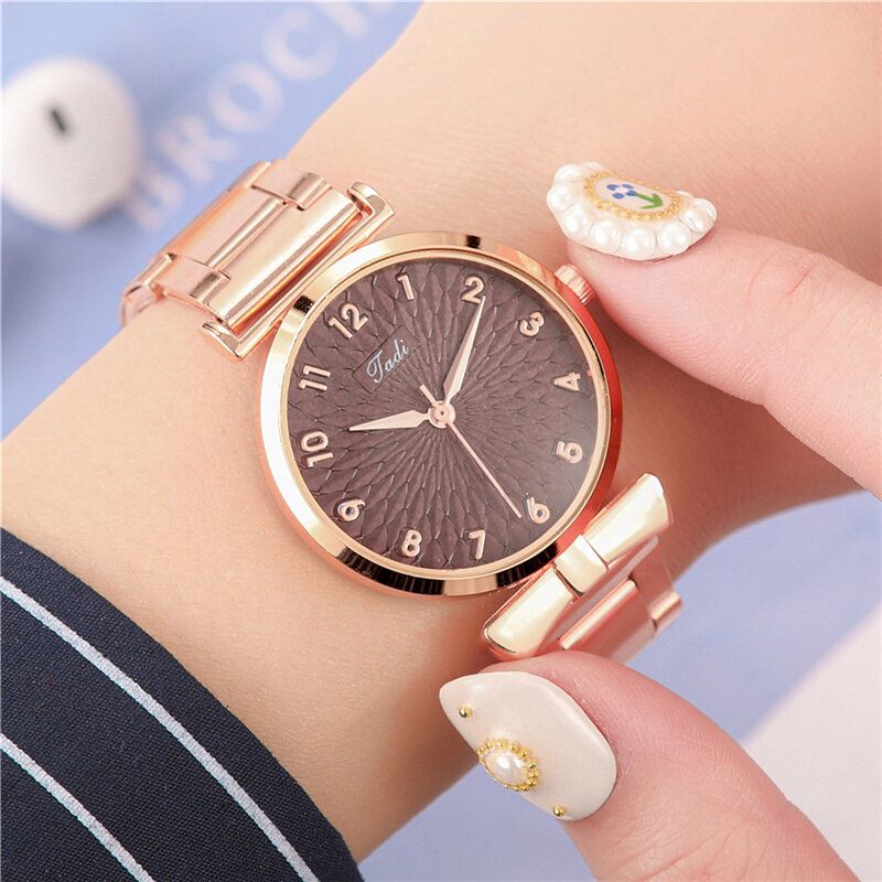 Fashion Casual Damskie Zegarek Na Rękę Alloy Wrist Watch Bransoletka Wodoodporne Zegarki Kwarcowe