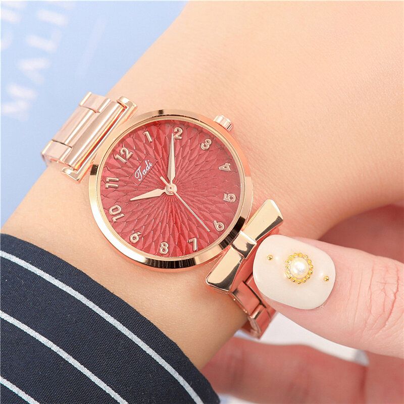 Fashion Casual Damskie Zegarek Na Rękę Alloy Wrist Watch Bransoletka Wodoodporne Zegarki Kwarcowe