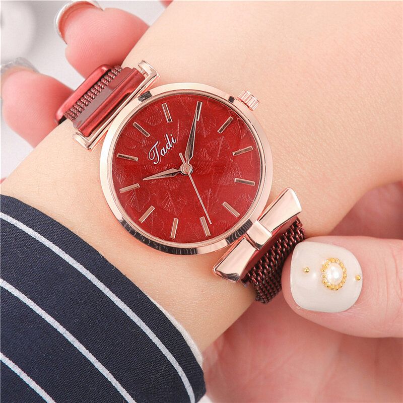 Fashion Casual Elegancki Design Zegarki Damskie Stop Mesh Band Dial Wrist Case Zegarek Kwarcowy