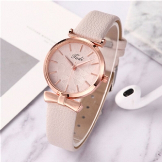 Fashion Casual Eleganckie Damskie Zegarki Skórzany Pasek Dial Rose Gold Wrist Alloy Case Zegarek Kwarcowy