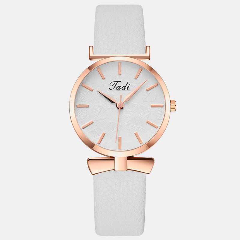 Fashion Casual Eleganckie Damskie Zegarki Skórzany Pasek Dial Rose Gold Wrist Alloy Case Zegarek Kwarcowy