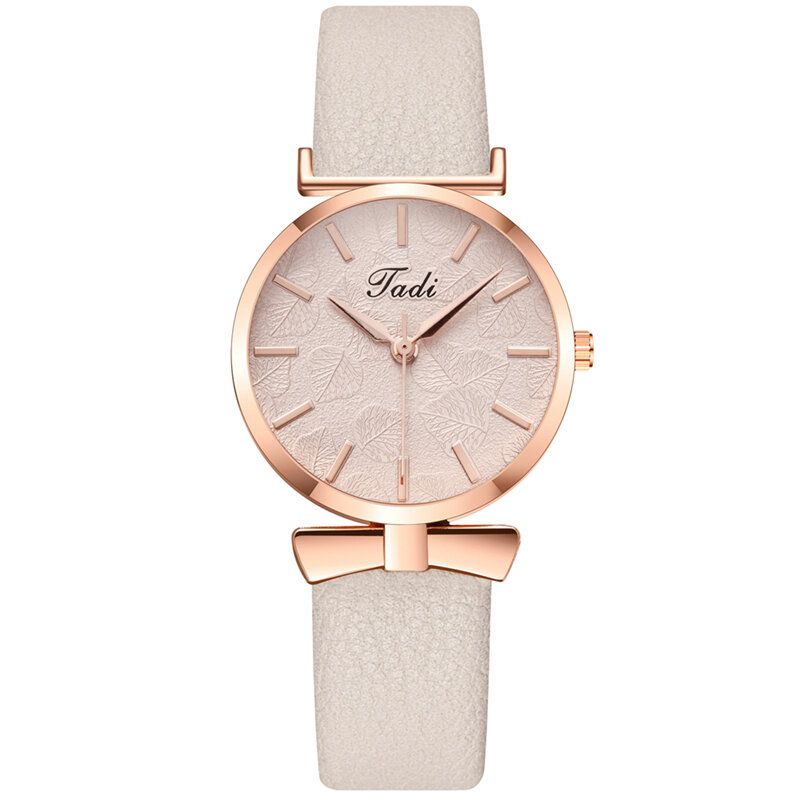 Fashion Casual Eleganckie Damskie Zegarki Skórzany Pasek Dial Rose Gold Wrist Alloy Case Zegarek Kwarcowy