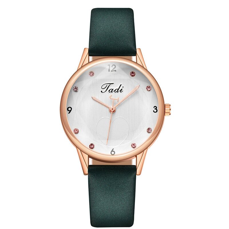 Fashion Casual Eleganckie Sportowe Damskie Zegarki Skórzany Pasek Dial Rose Gold Wrist Alloy Case Zegarek Kwarcowy