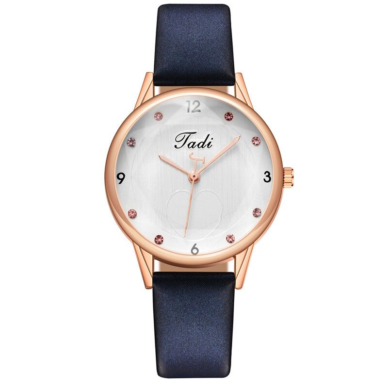 Fashion Casual Eleganckie Sportowe Damskie Zegarki Skórzany Pasek Dial Rose Gold Wrist Alloy Case Zegarek Kwarcowy