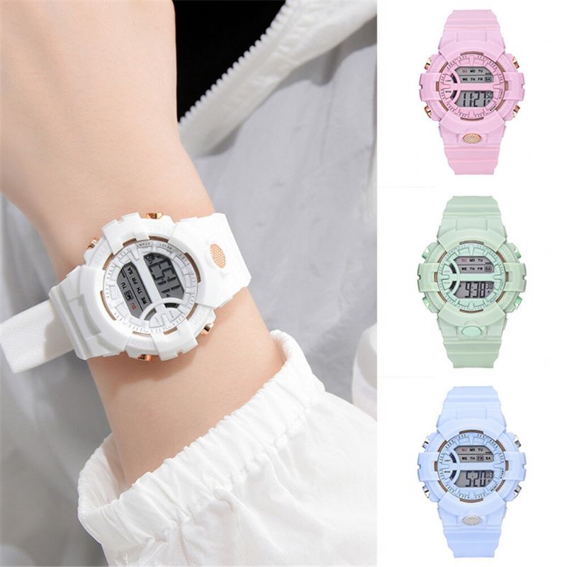 Fashion Casual Time Week Display Pasek Silikonowy Led Cyfrowy Zegarek Damski Zegarek