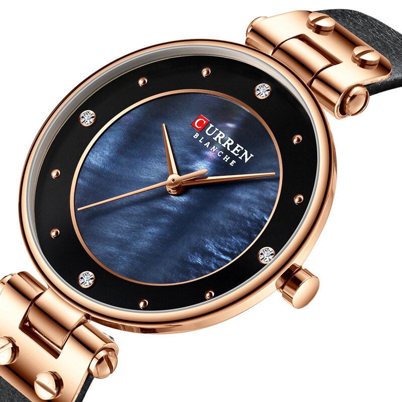 Fashion Crystal Case Casual Dial Damskie Quartz Watch