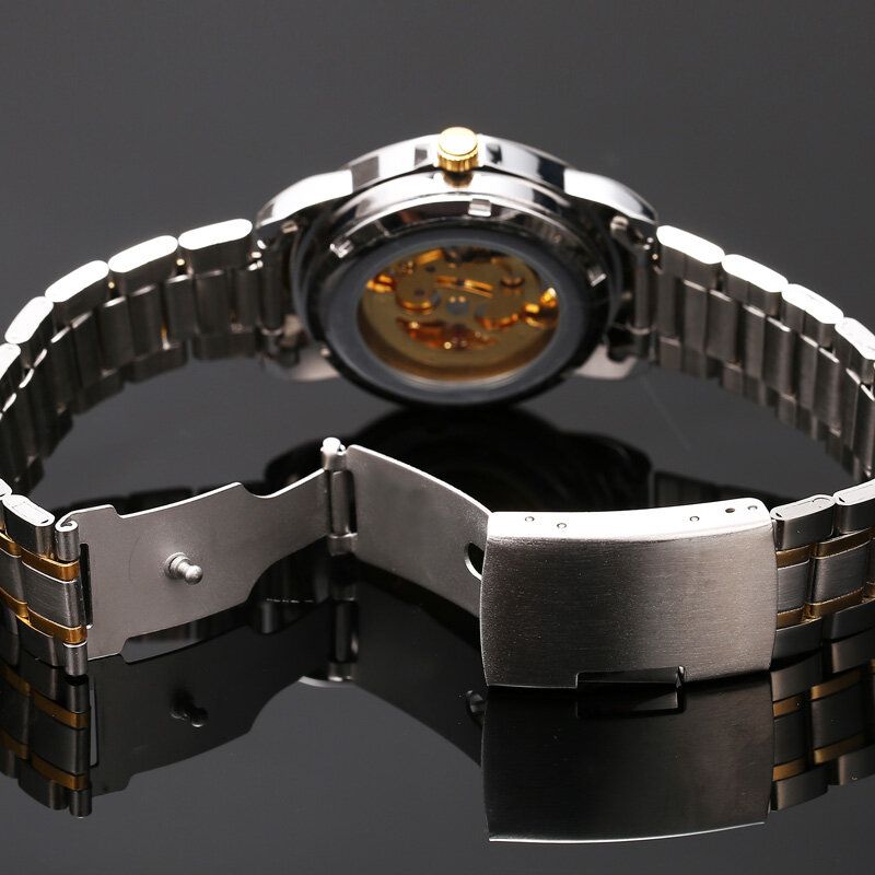 Fashion Hollow Dial Luminous Pointer Business Style Męskie Watch Automatyczny Zegarek Mechaniczny