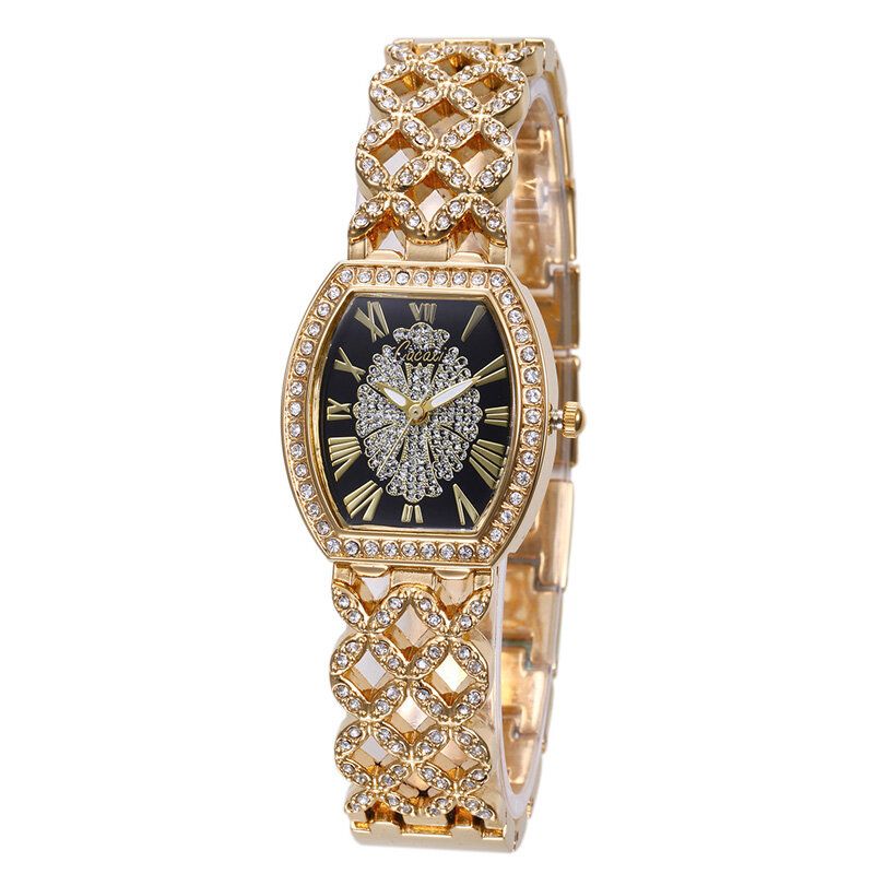 Fashion Light Luxury Hollow Diamond Damskie Quartz Watch