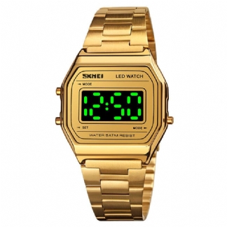 Fashion Męskie Watch Luminous Date Display 5atm Wodoodporny Cyfrowy Zegarek Ze Stali Nierdzewnej