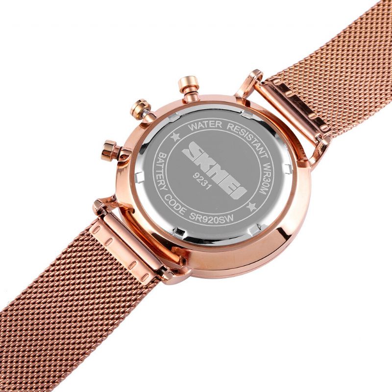 Fashion Męskie Watch Luminous Date Display Chronograph Creative Small Dial Mesh Belt Quartz Watch