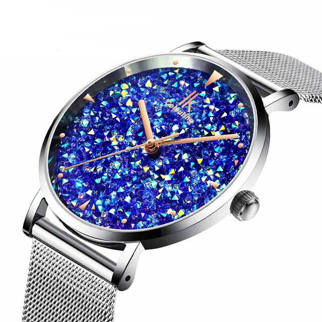 Fashion Style Gypsophila Dial Ladies Magnetyczny Zegarek Ultra Cienki Zegarek Kwarcowy